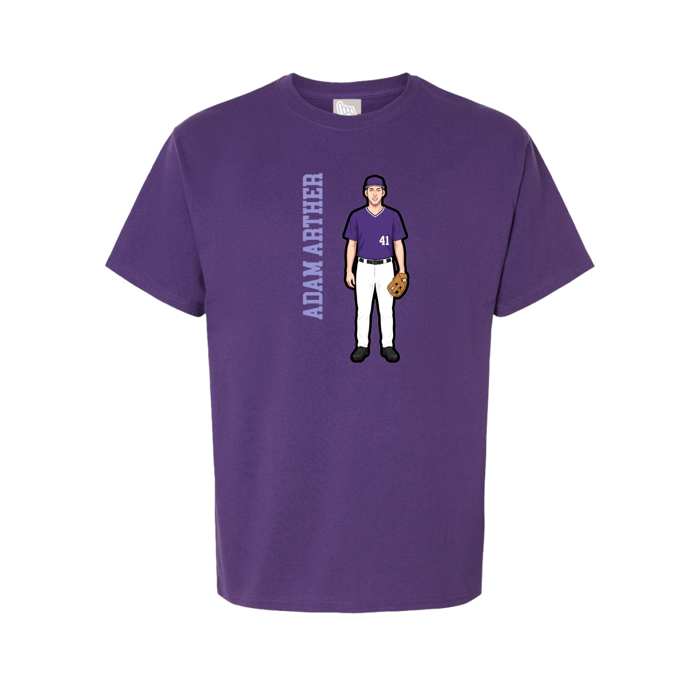 Youth Tee — Name Vertical in Purple