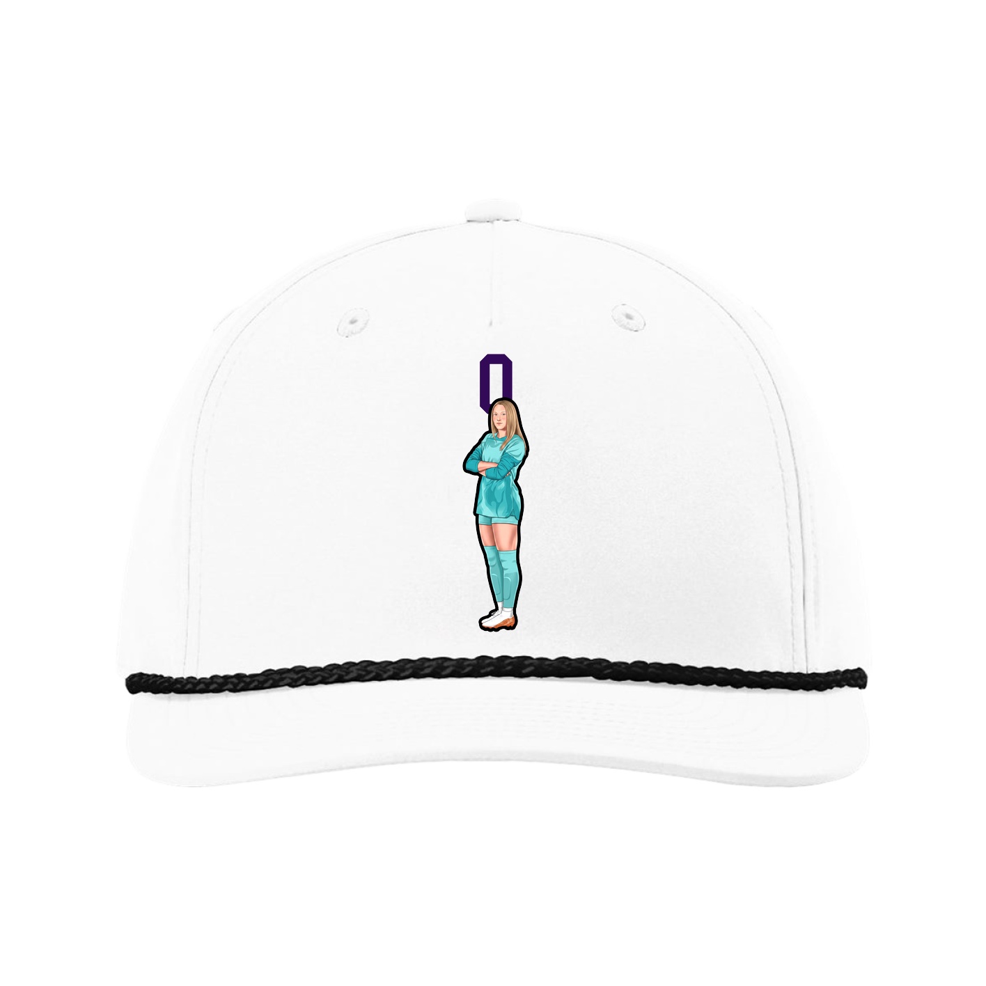 Five-Panel Classic Rope Cap — Number Top in White