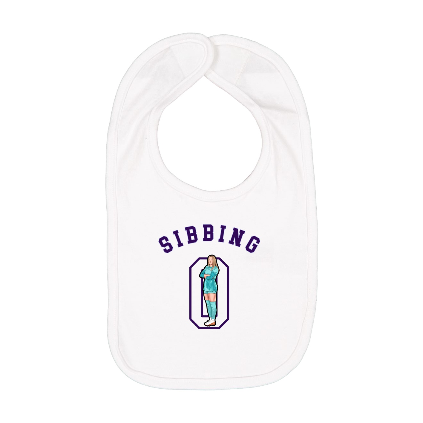 Infant Bib — Shirsey Arch in White