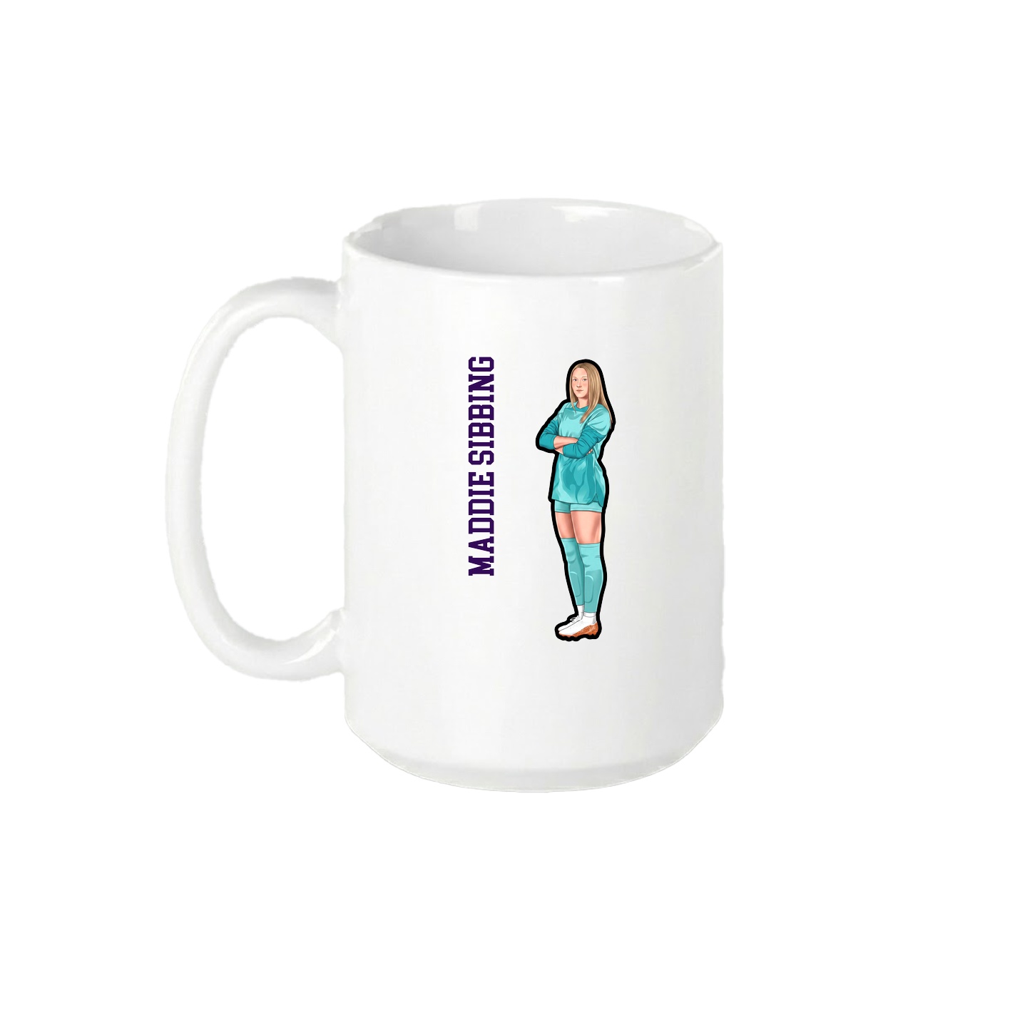 15oz Coffee Mug — Name Vertical in White