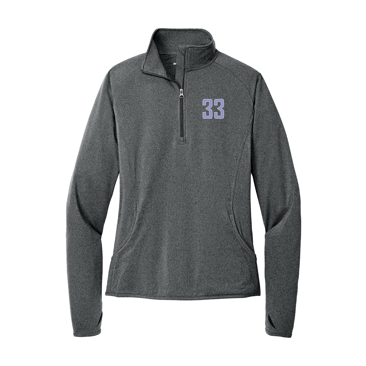 Women's Q-Zip Pullover — Front Shirsy in Grey