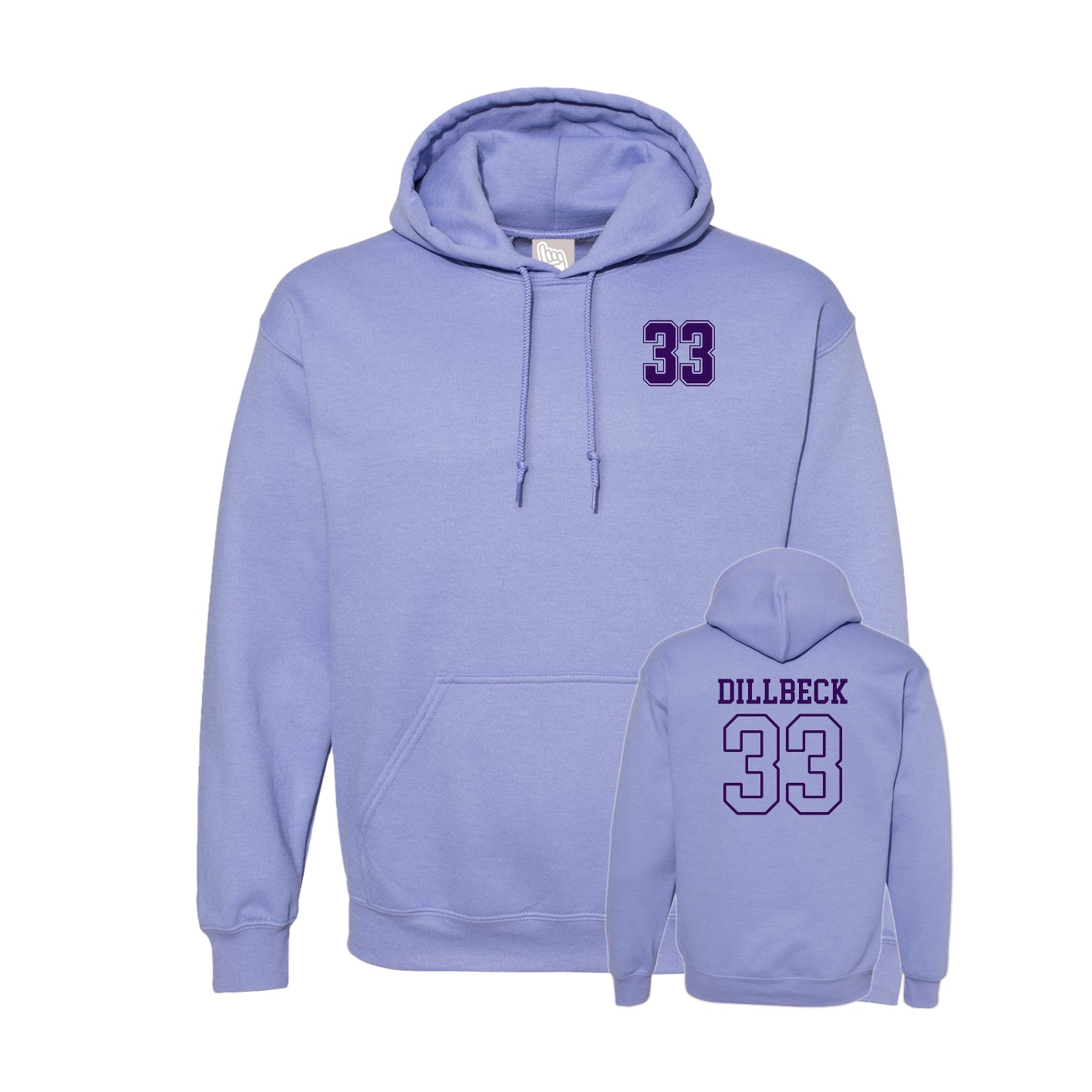 Hoodie — Chest Back in Purple