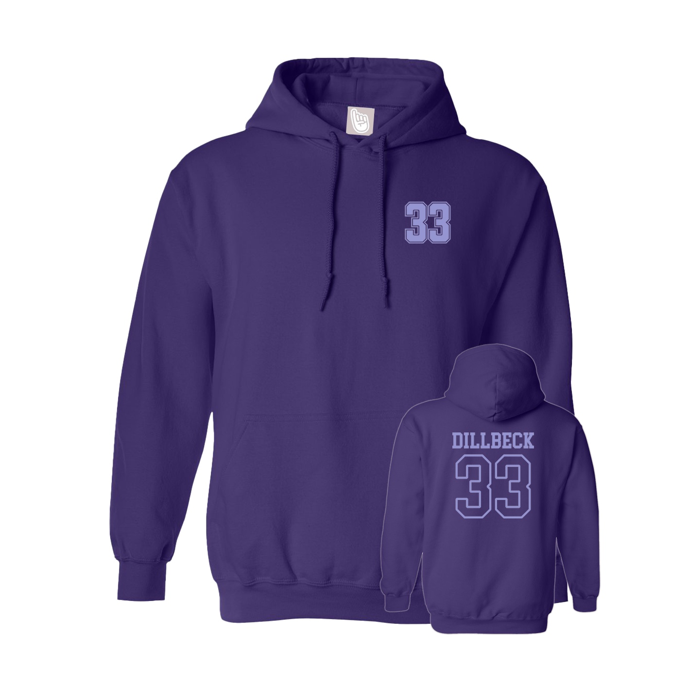 Youth Hoodie — Chest Back in Purple