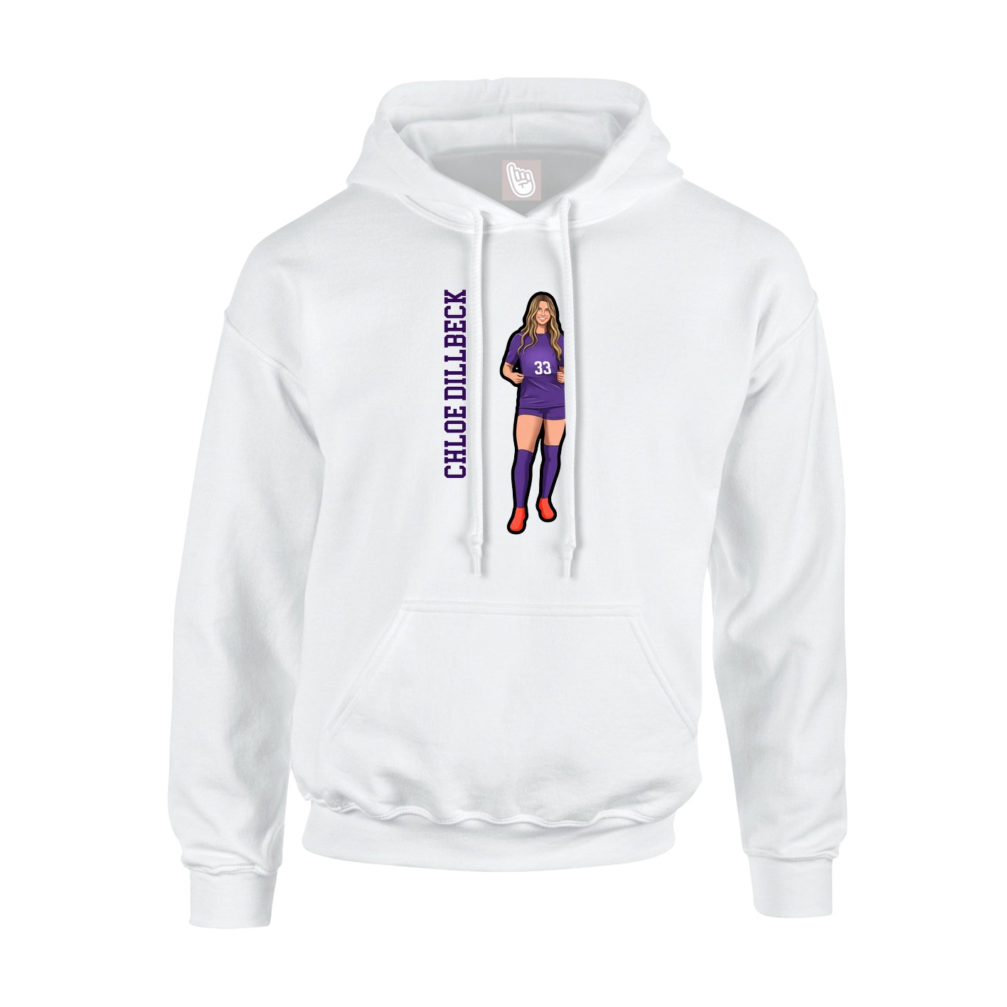 Hoodie — Name Vertical in White