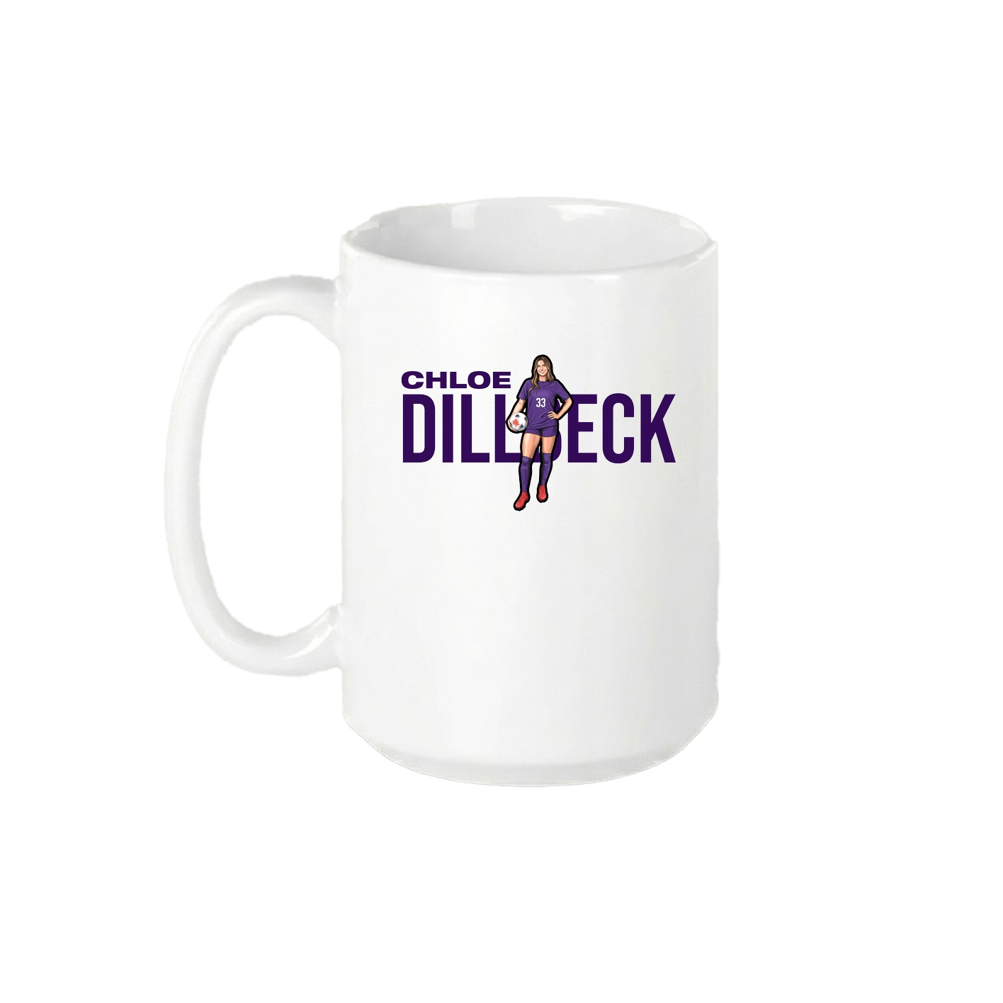 15oz Coffee Mug — Player Name in White