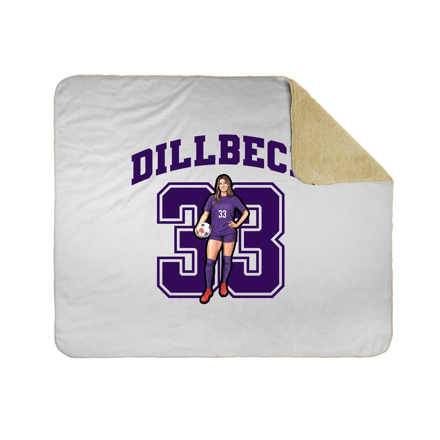 Throw Blanket — Number in White