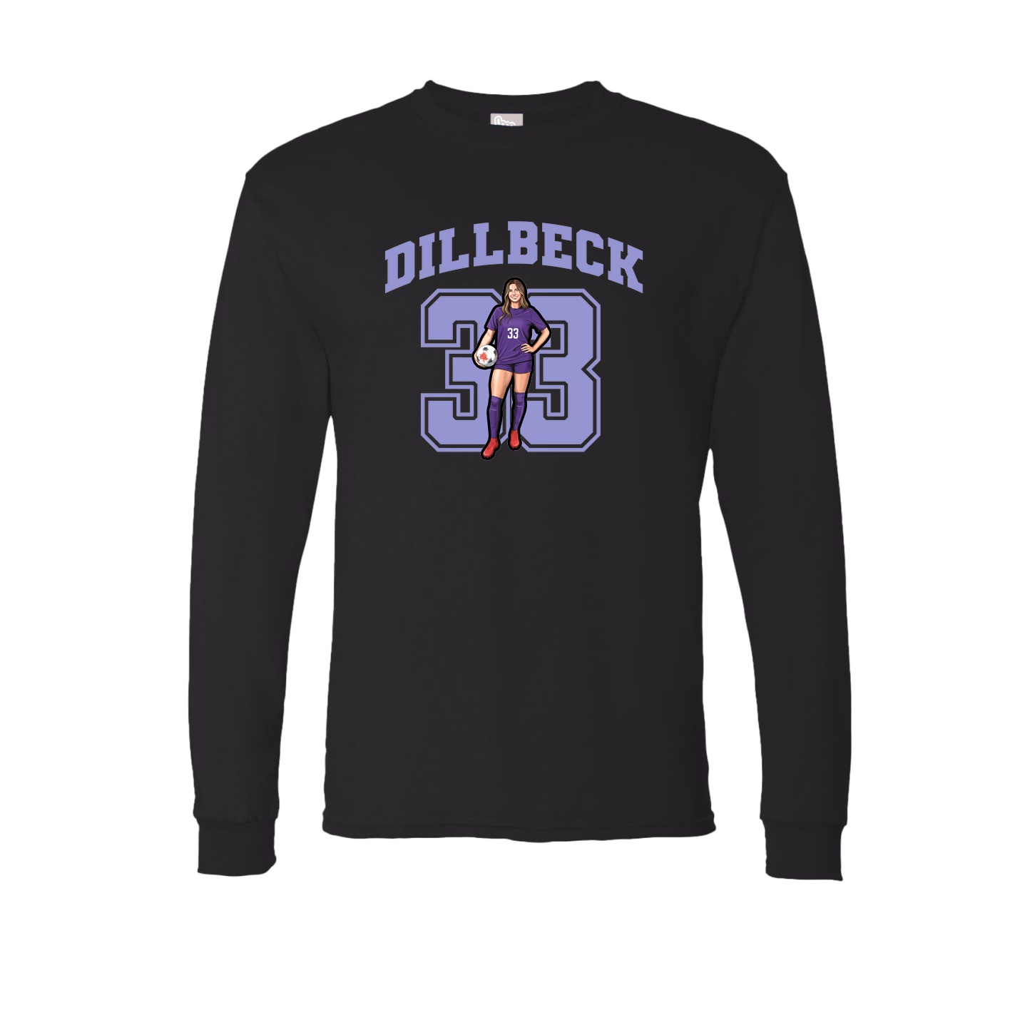 Long Sleeve Tee — Number in Black