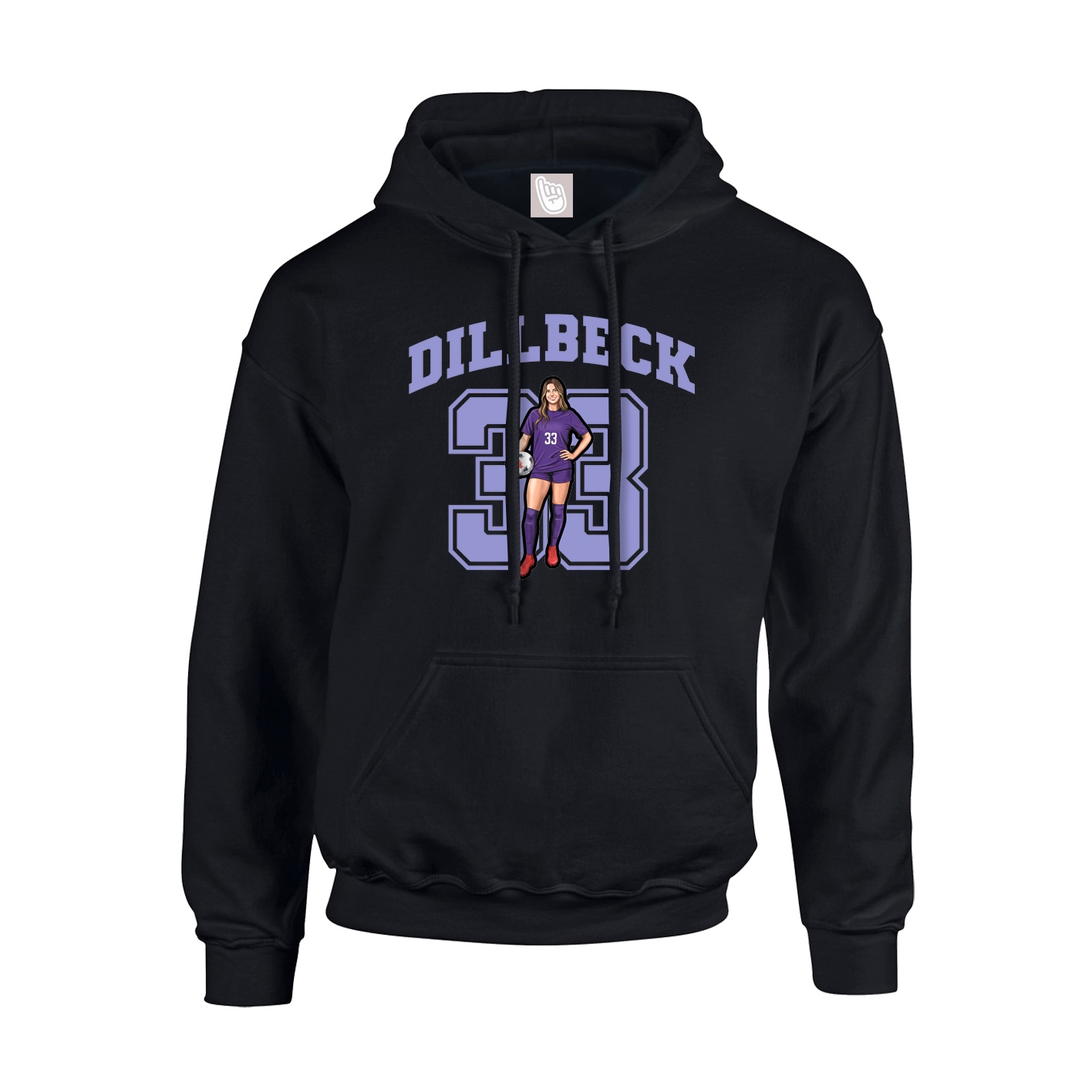 Youth Hoodie — Number in Black