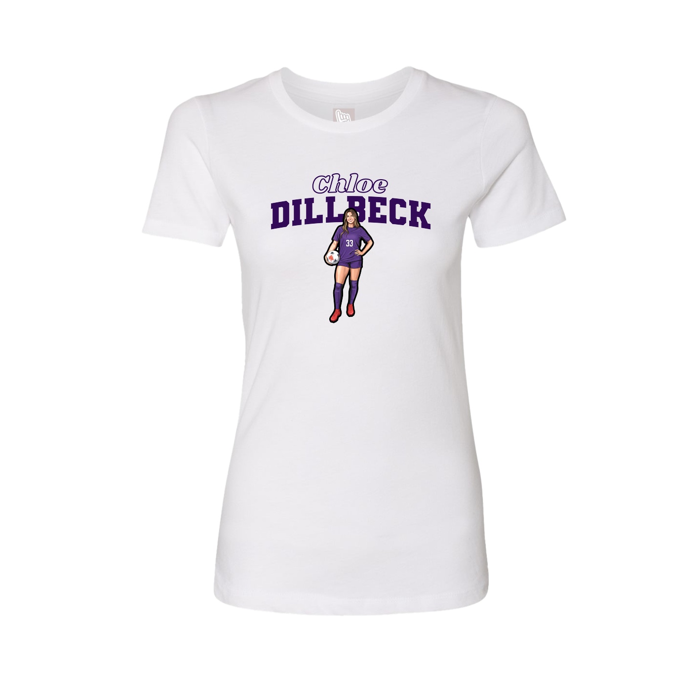 Fitted Women's Tee — Name Arch in White