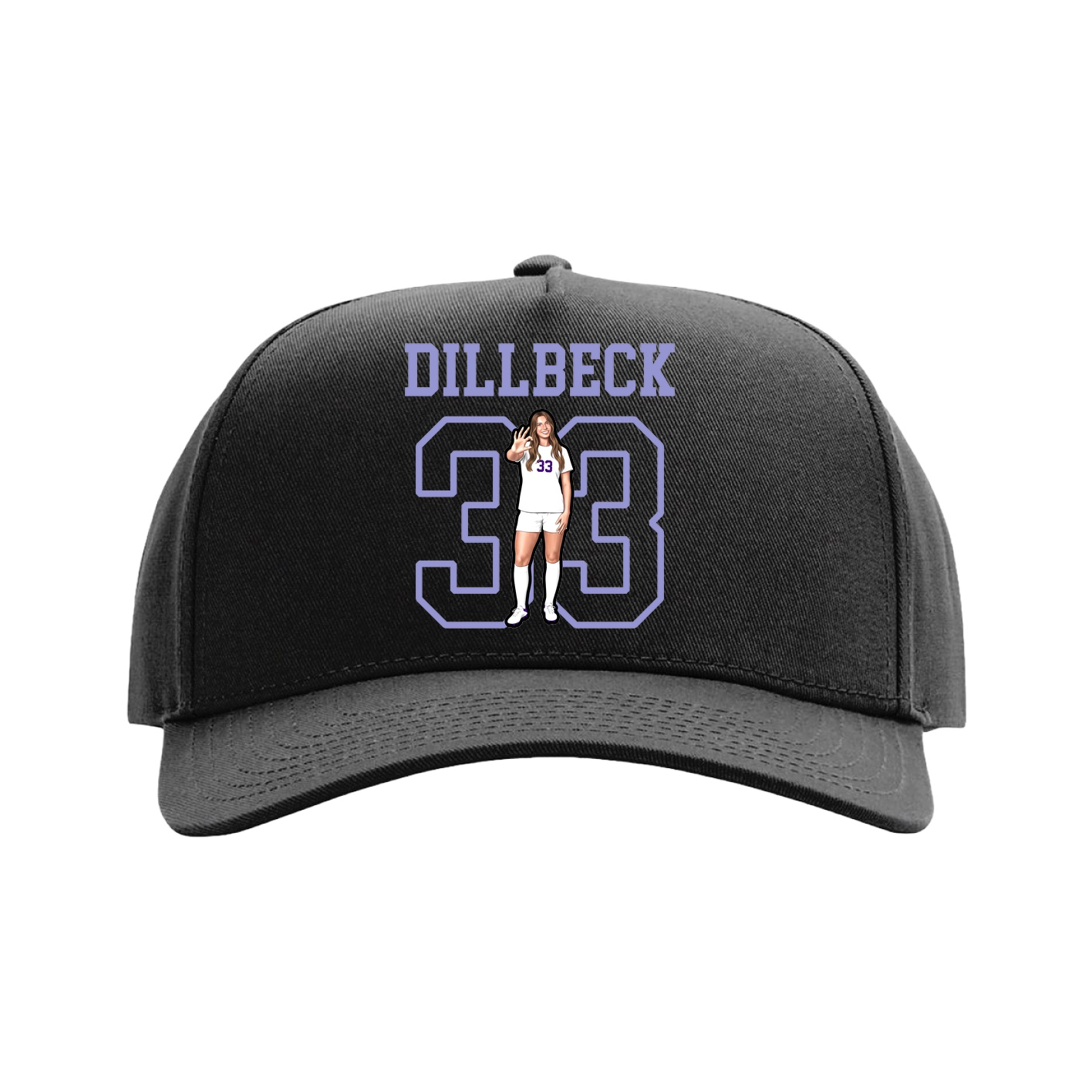 Full Fabric Five-Panel Champ Cap — Shirsey in Black