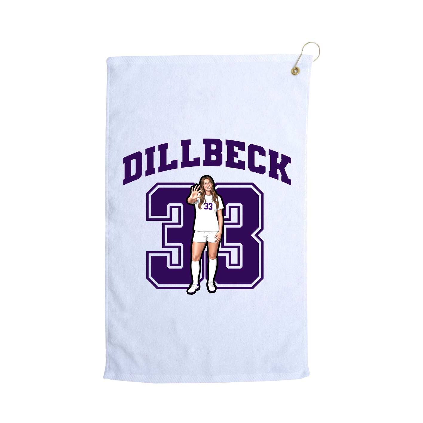 Golf Towel — Number in White