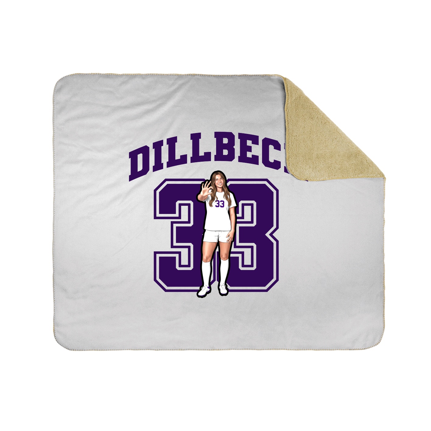 Throw Blanket — Number in White