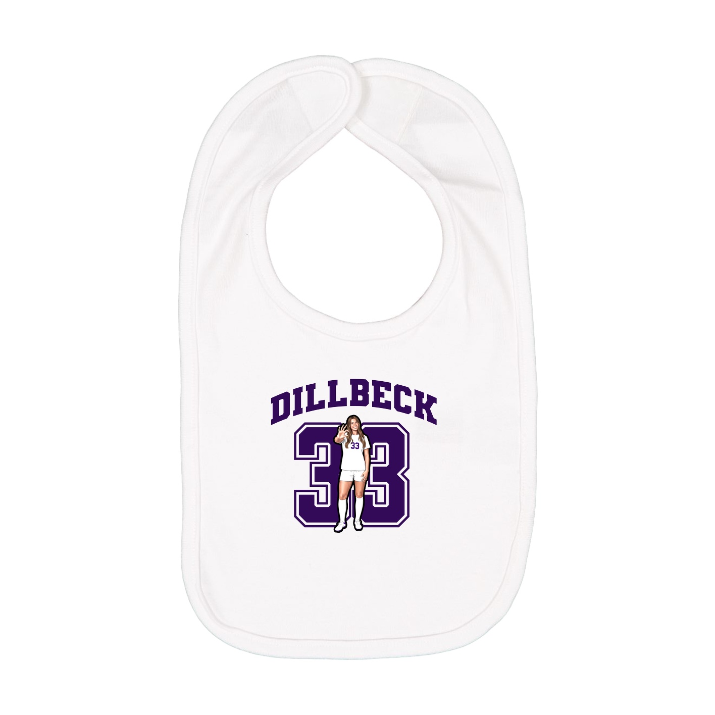 Infant Bib — Number in White