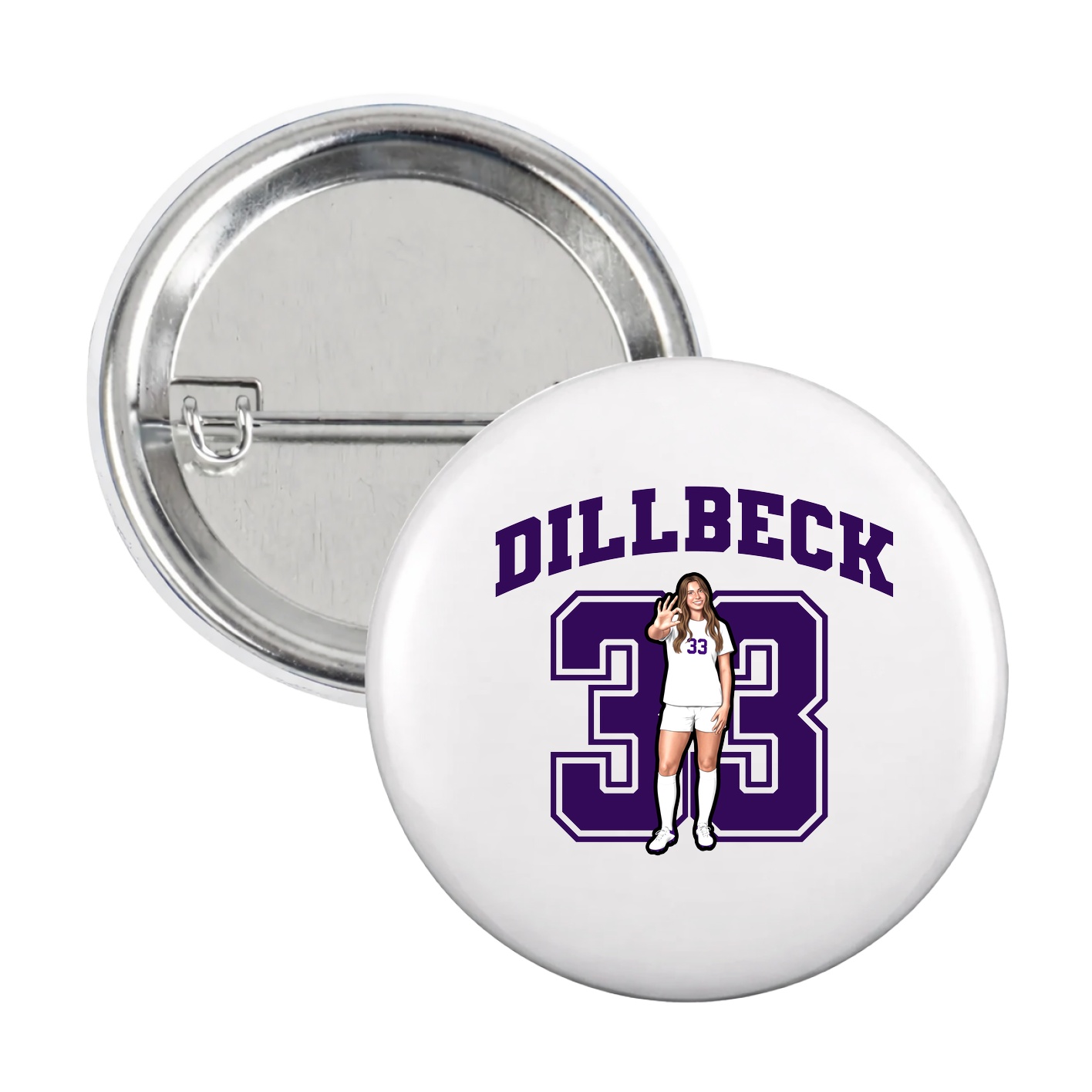 Game Day Button — Number in White