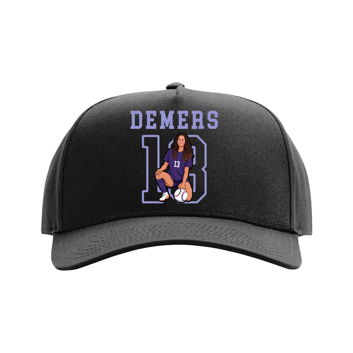 Full Fabric Five-Panel Champ Cap — Shirsey in Black
