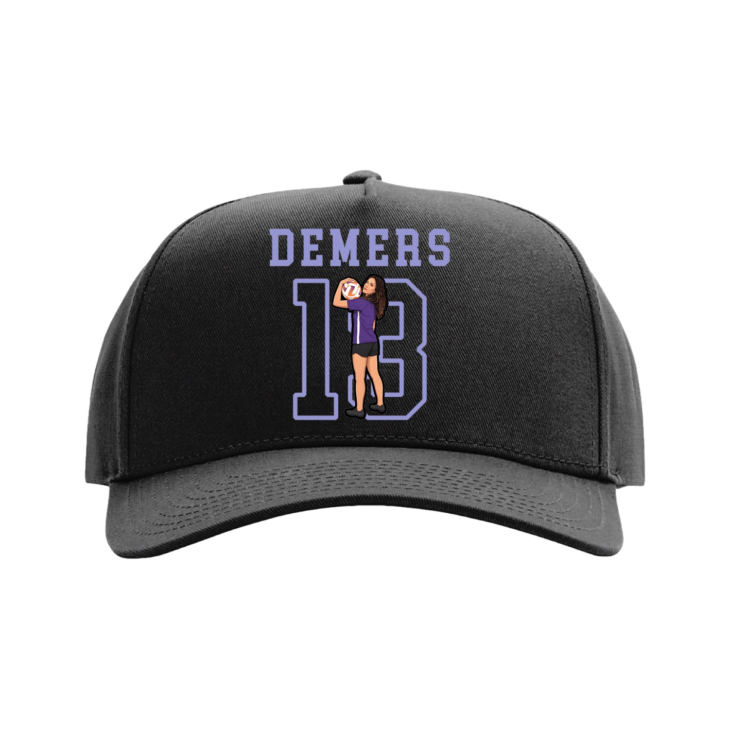 Full Fabric Five-Panel Champ Cap — Shirsey in Black