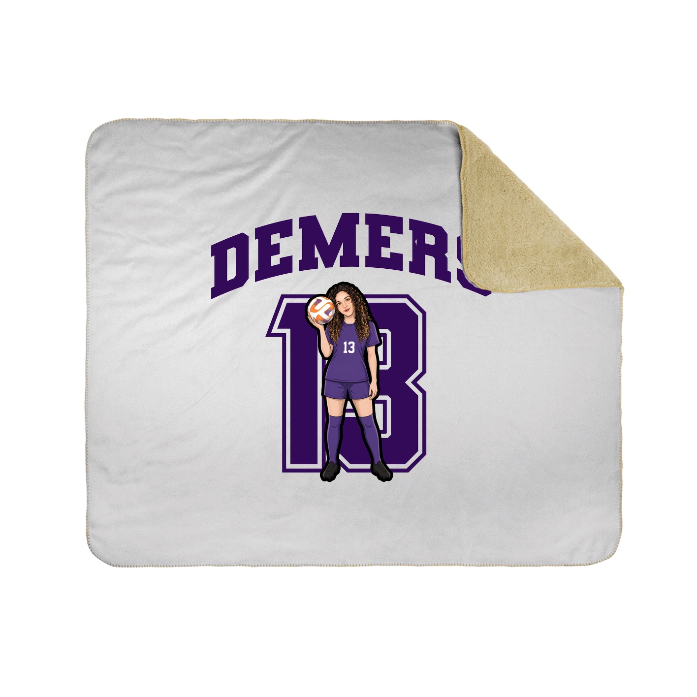 Throw Blanket — Number in White
