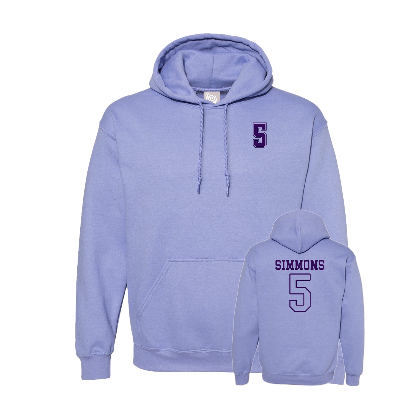 Hoodie — Chest Back in Purple