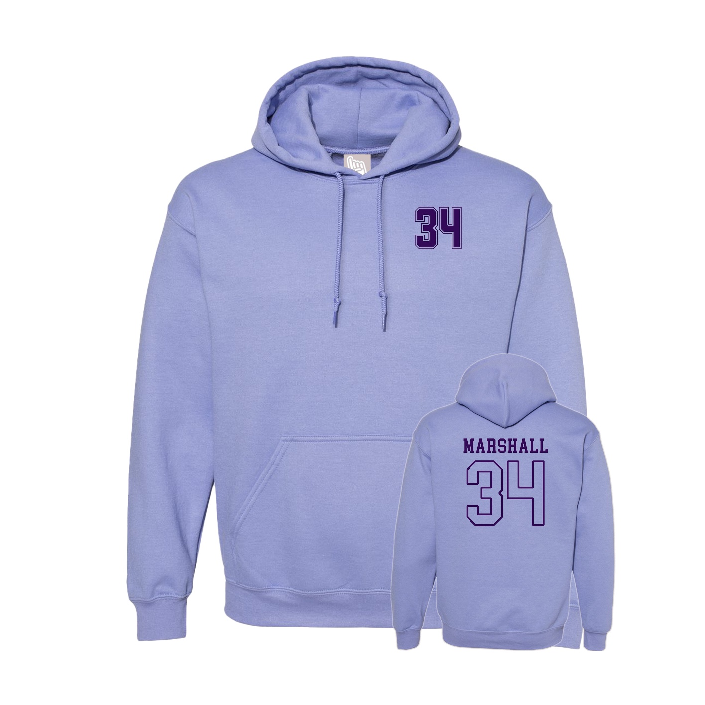 Hoodie — Chest Back in Purple