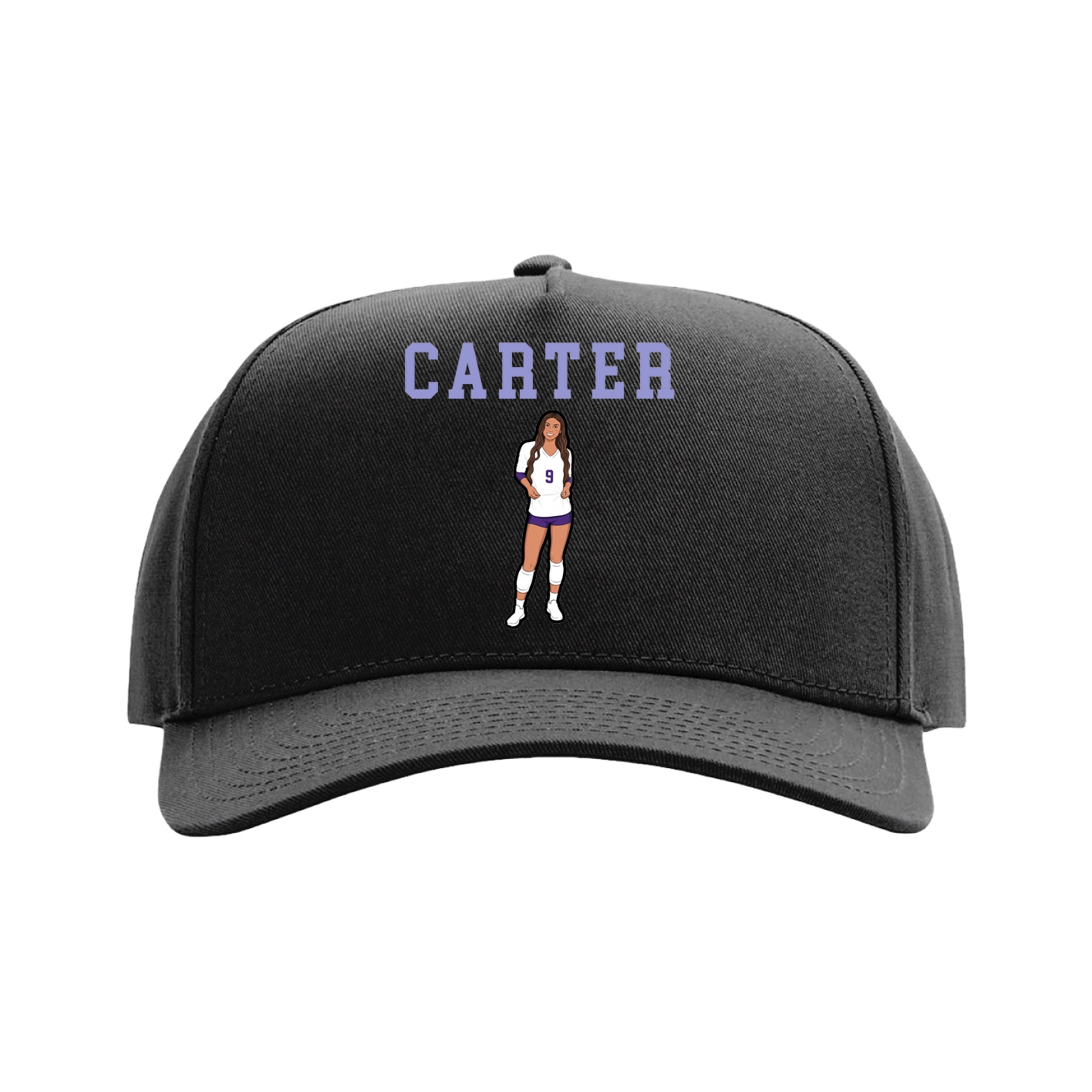 Full Fabric Five-Panel Champ Cap — Shirsey in Black