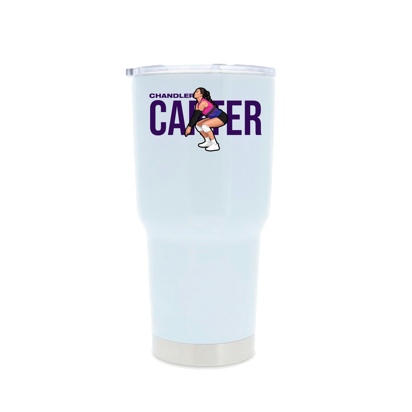30oz Stainless Steel Tumbler — Player Name in White