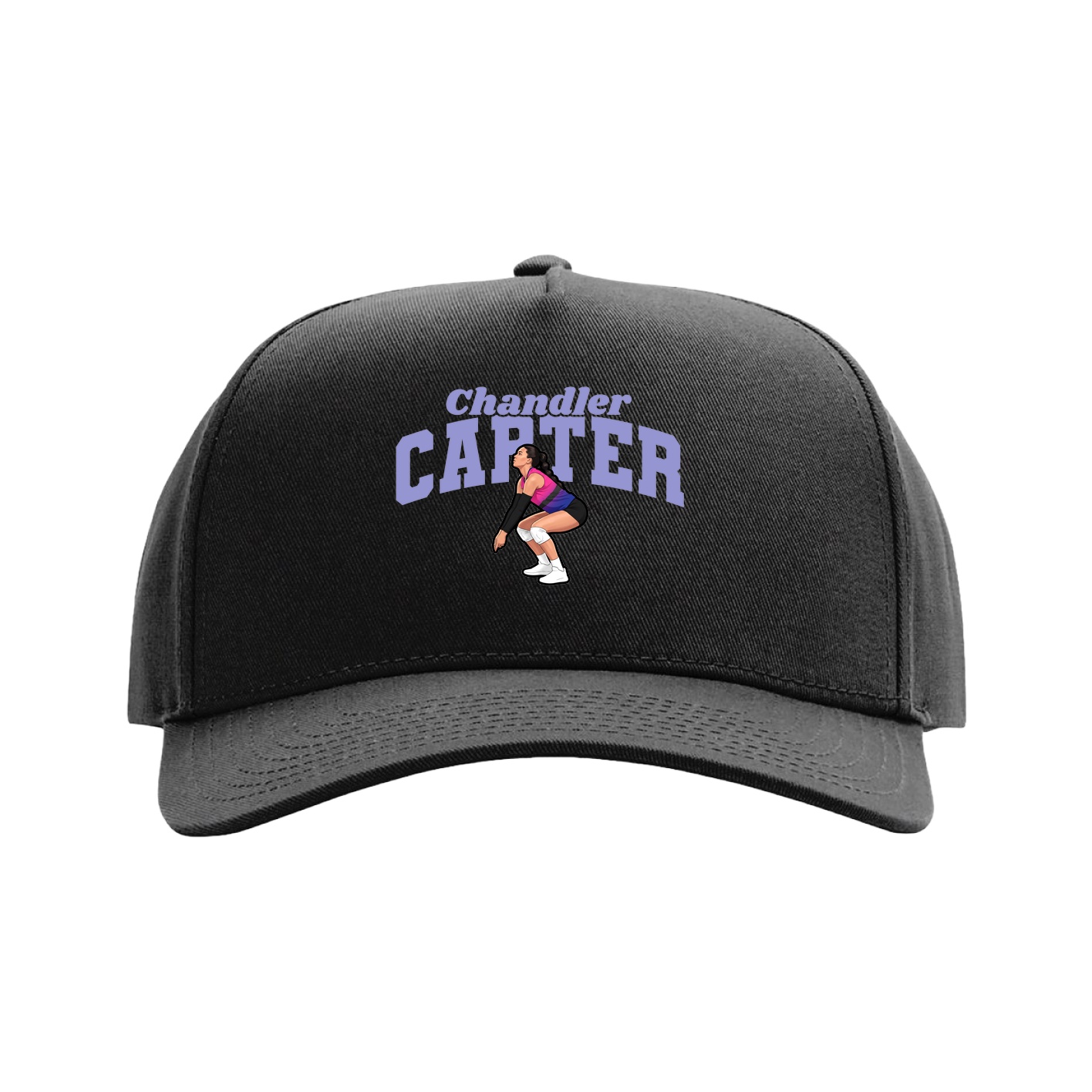 Full Fabric Five-Panel Champ Cap — Signature Arch in Black