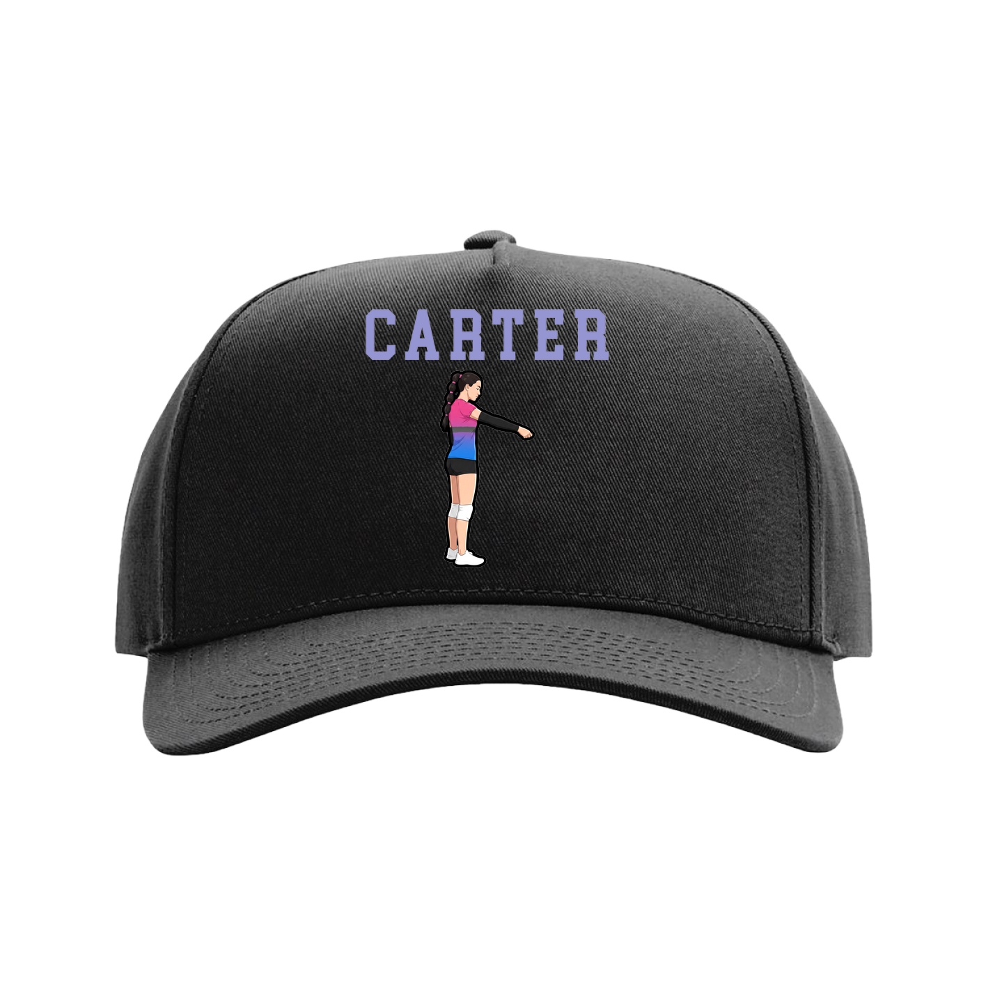 Full Fabric Five-Panel Champ Cap — Shirsey in Black