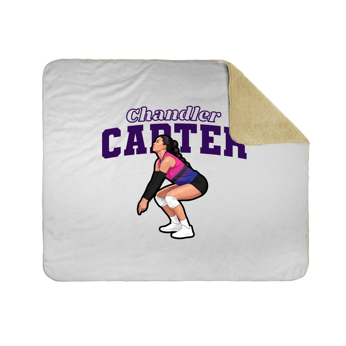 Throw Blanket — Name Arch in White