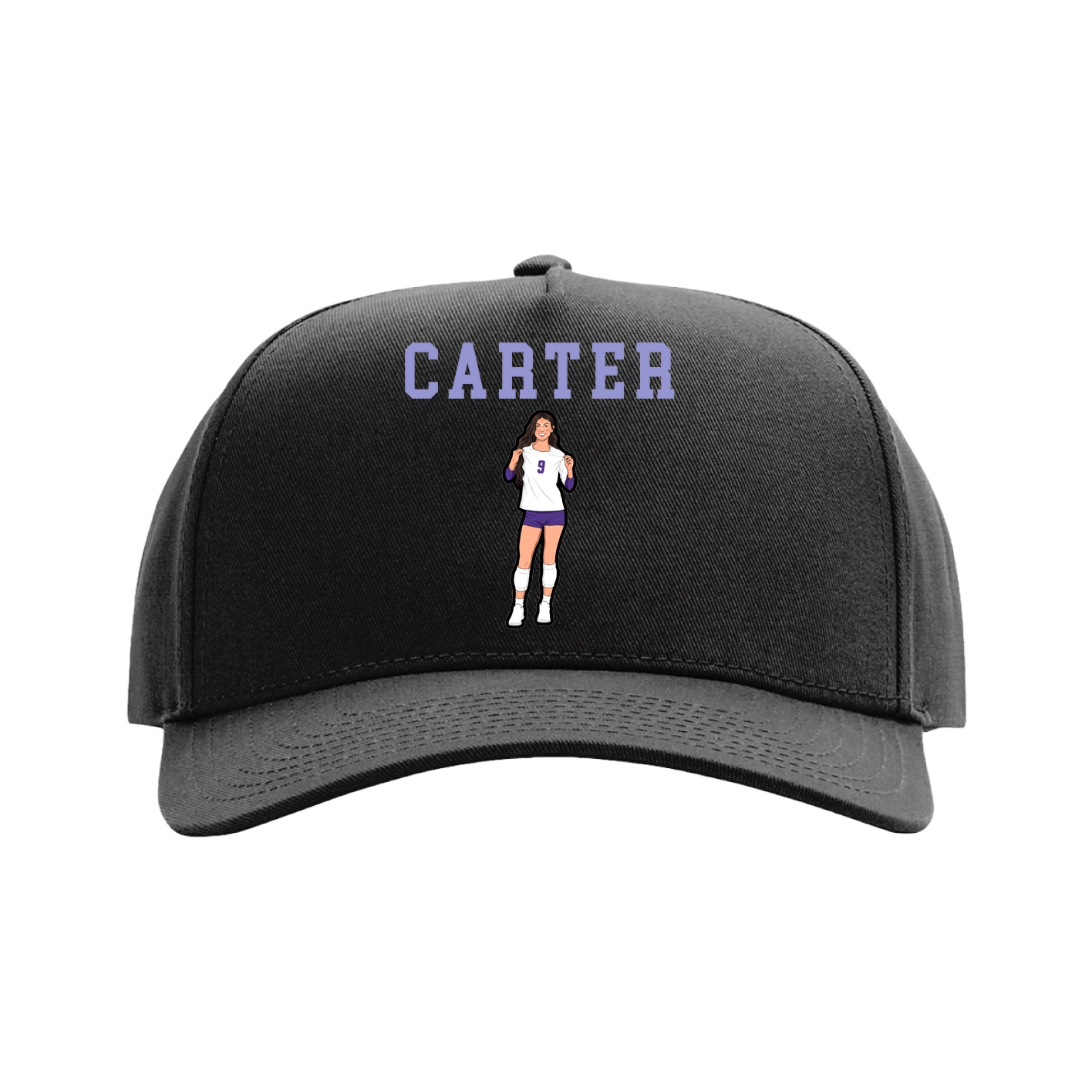 Full Fabric Five-Panel Champ Cap — Shirsey in Black