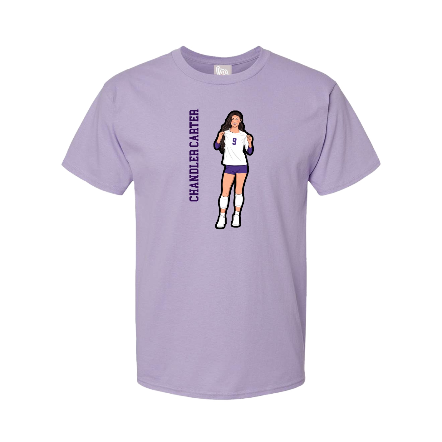 Youth Tee — Name Vertical in Purple