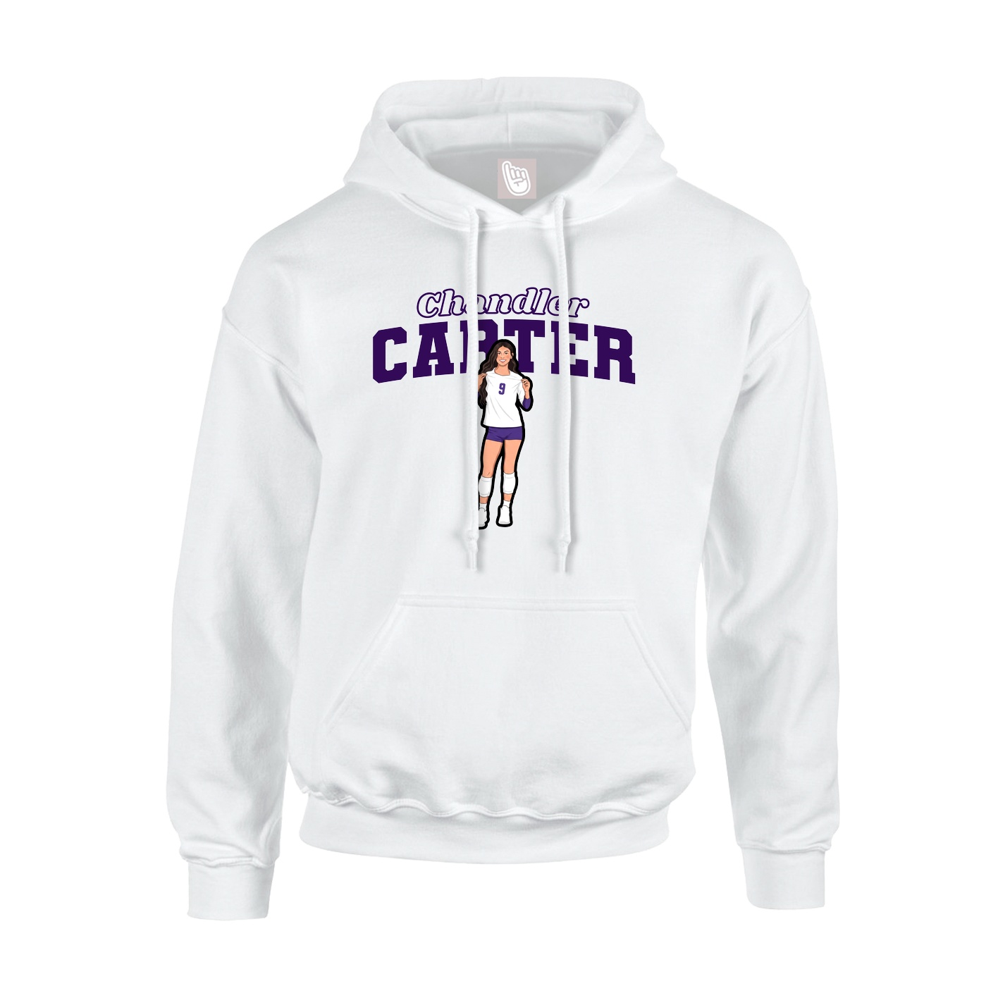 Hoodie — Name Arch in White