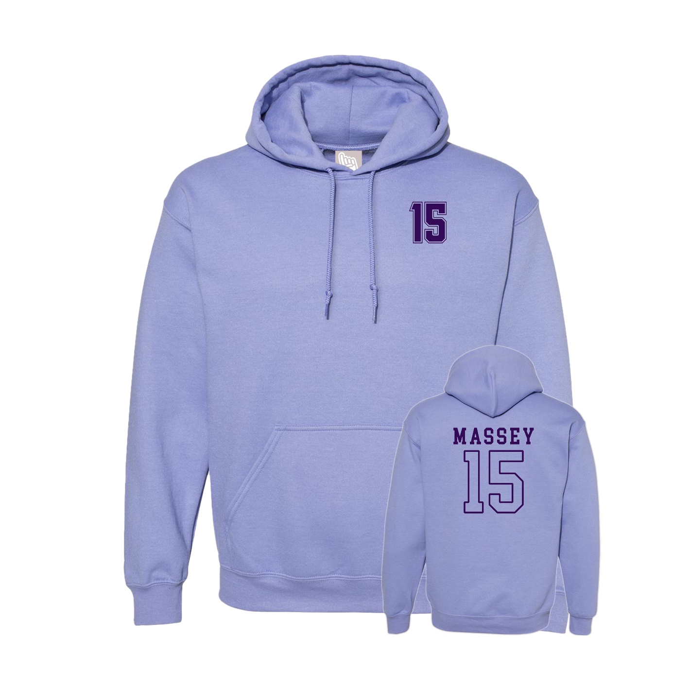 Hoodie — Chest Back in Purple