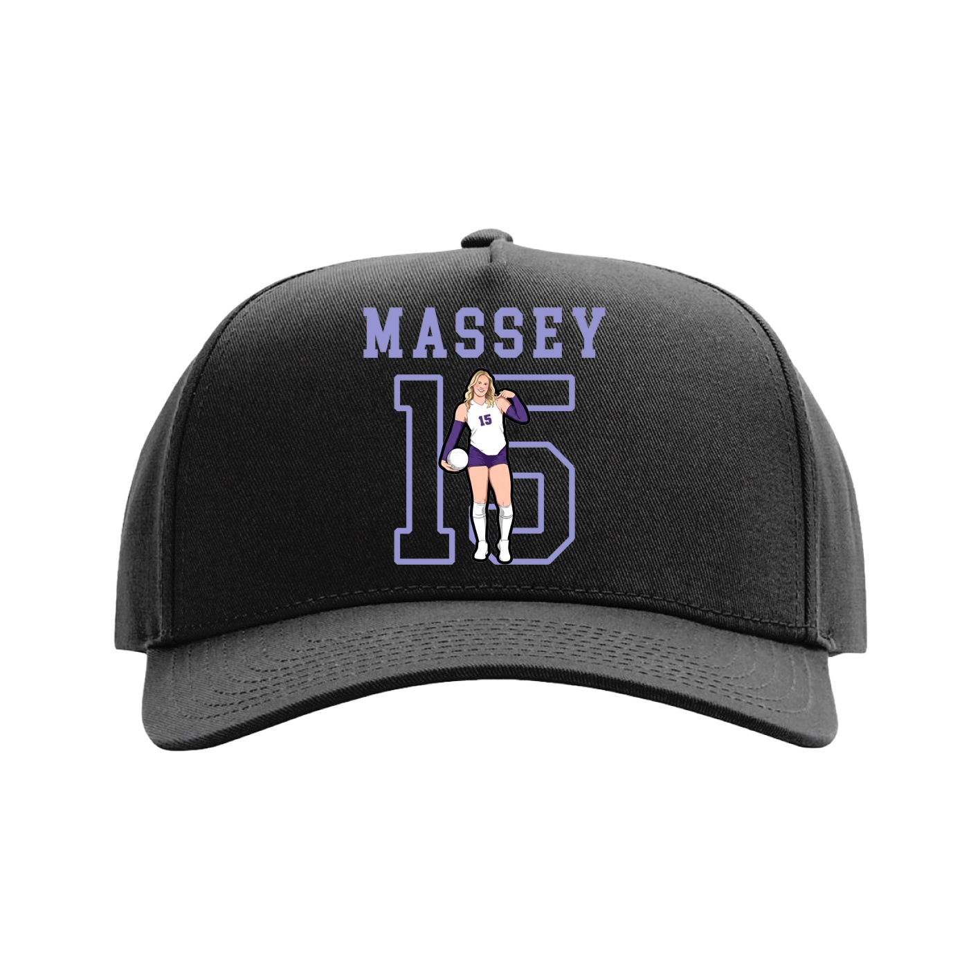 Full Fabric Five-Panel Champ Cap — Shirsey in Black