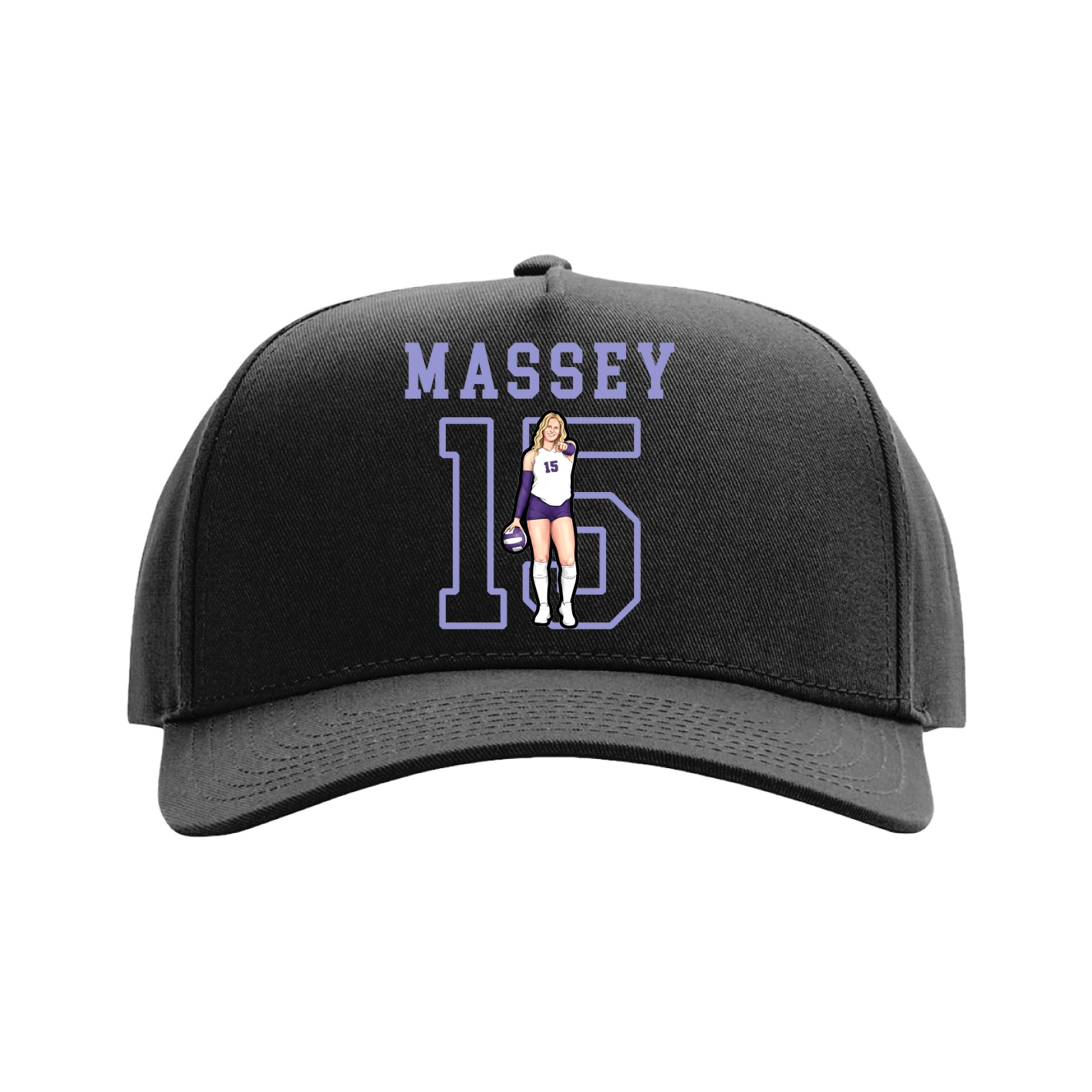 Full Fabric Five-Panel Champ Cap — Shirsey in Black