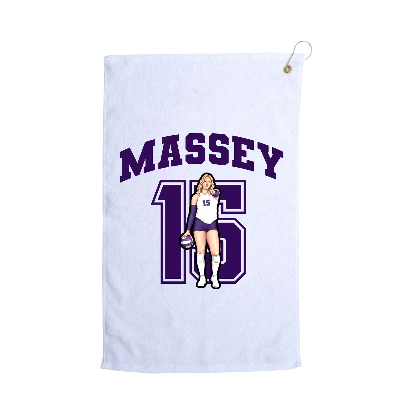 Golf Towel — Number in White