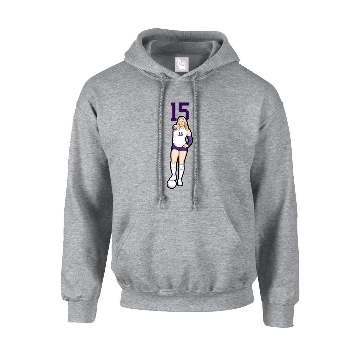 Youth Hoodie — Number Top in Grey