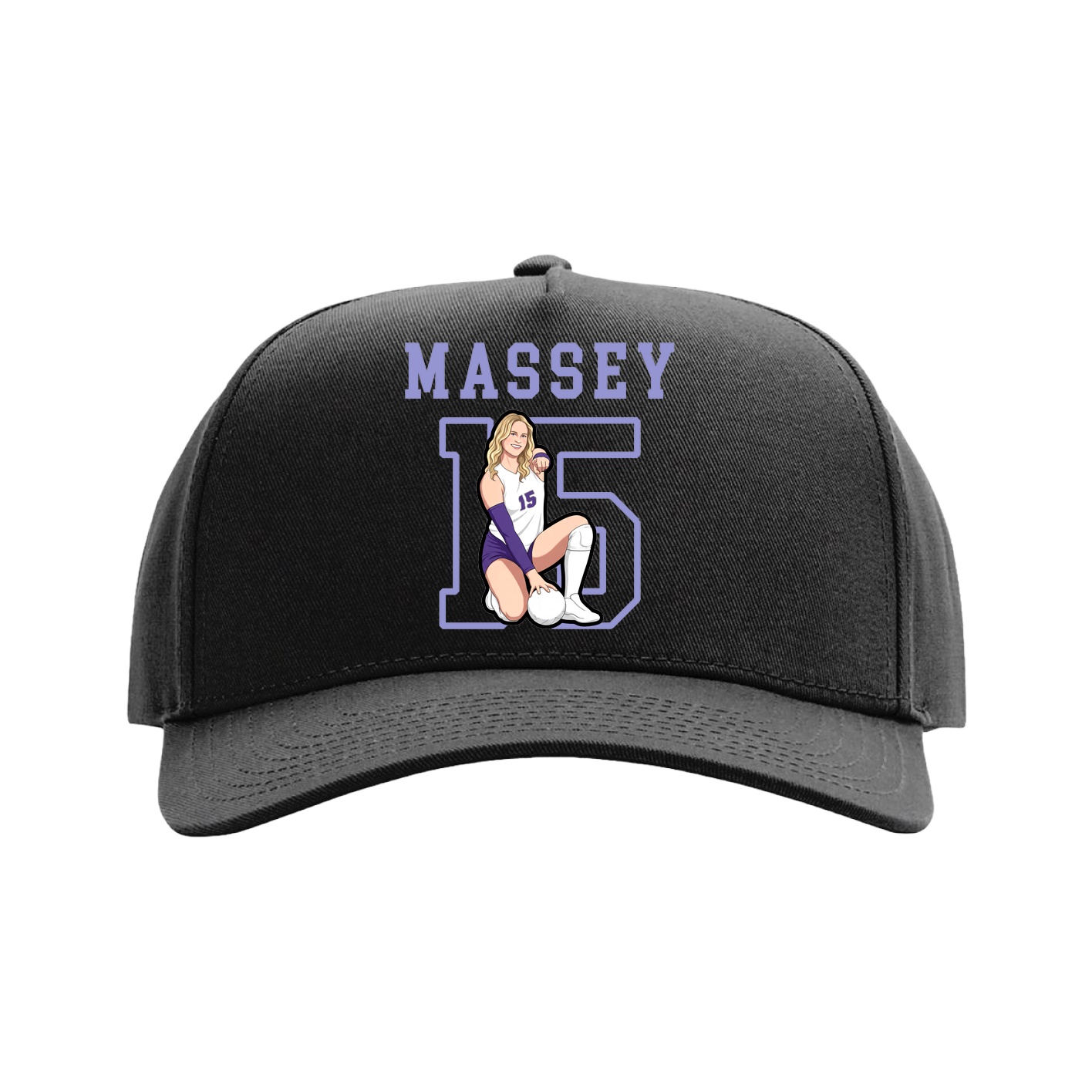 Full Fabric Five-Panel Champ Cap — Shirsey in Black