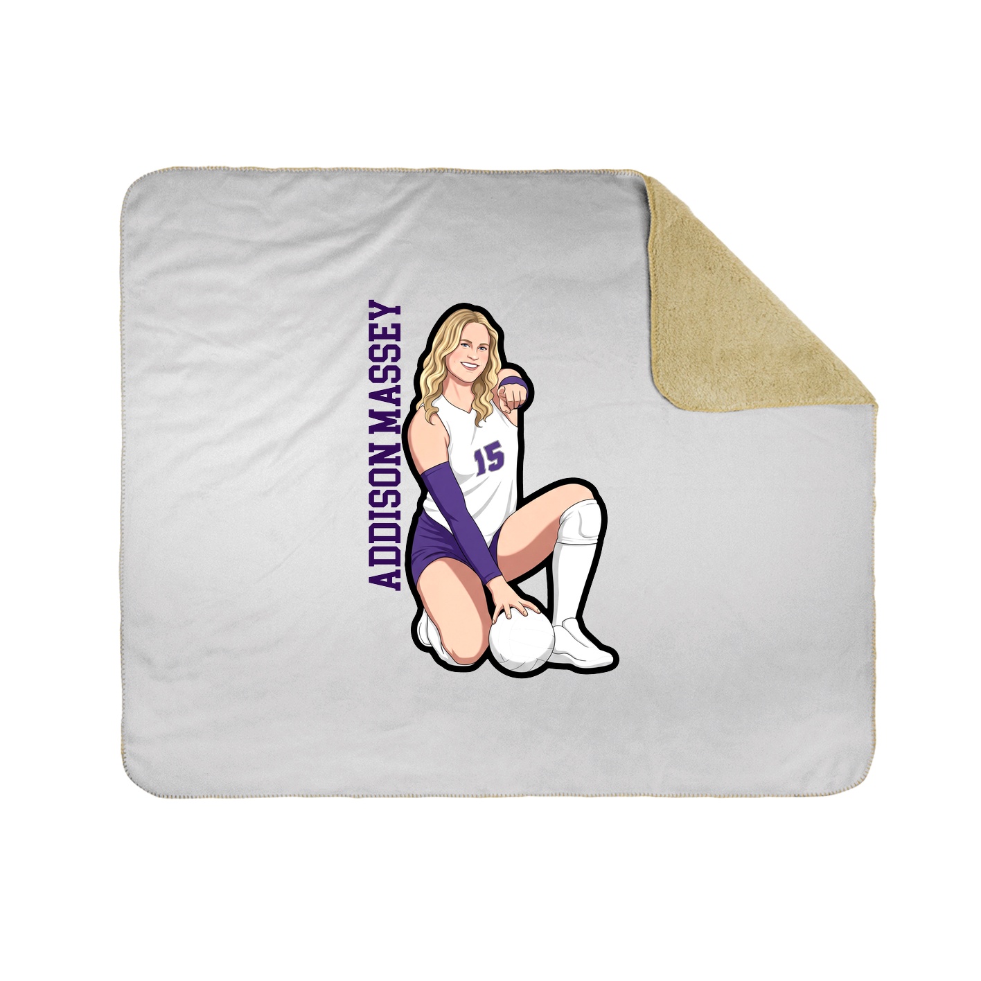 Throw Blanket — Name Vertical in White