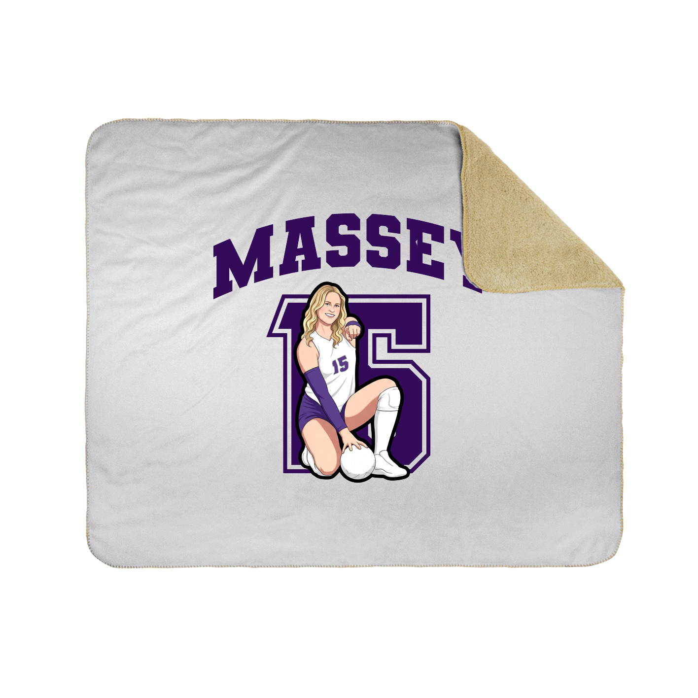 Throw Blanket — Number in White