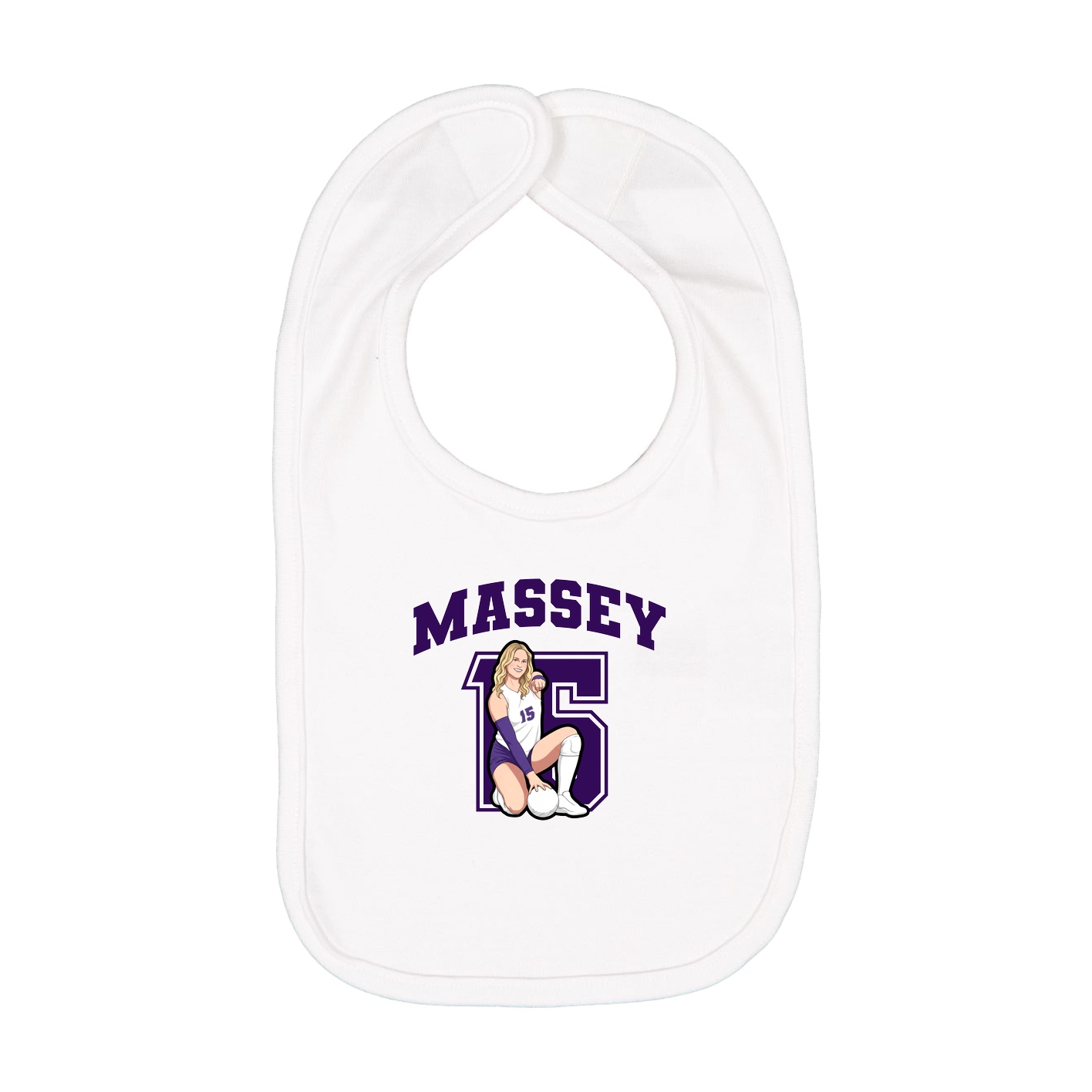 Infant Bib — Number in White