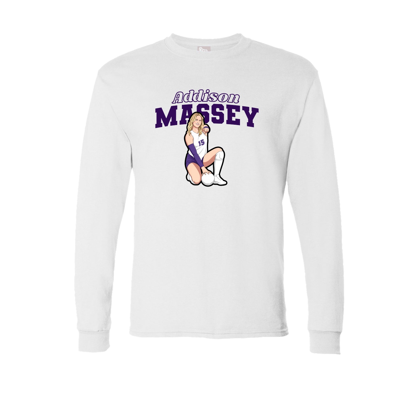 Long Sleeve Tee — Name Arch in White
