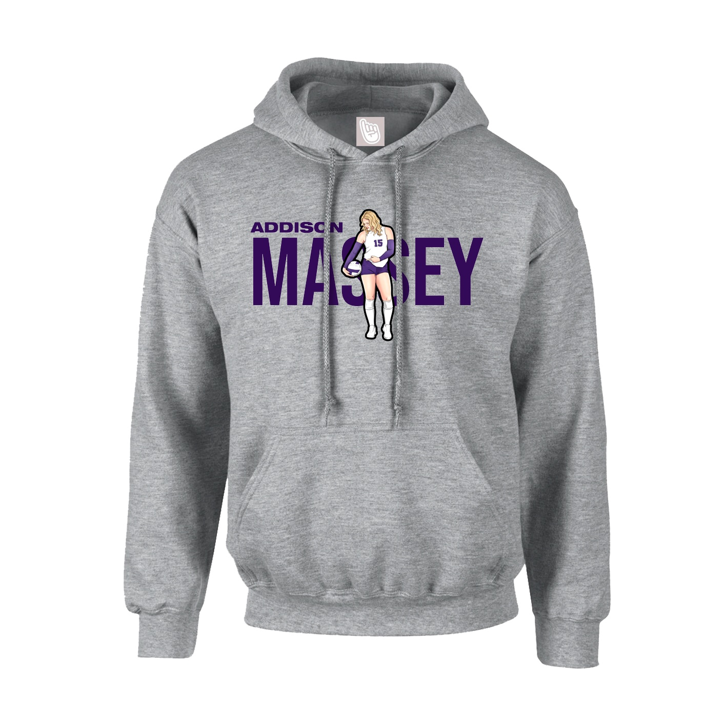 Hoodie — Player Name in Grey