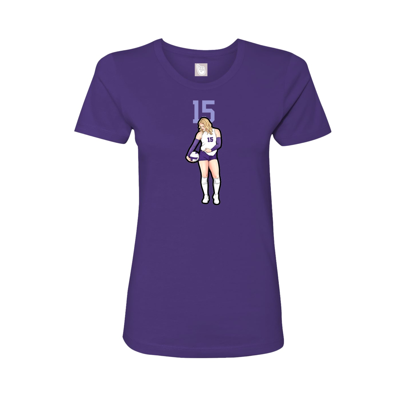 Fitted Women's Tee — Number Top in Purple