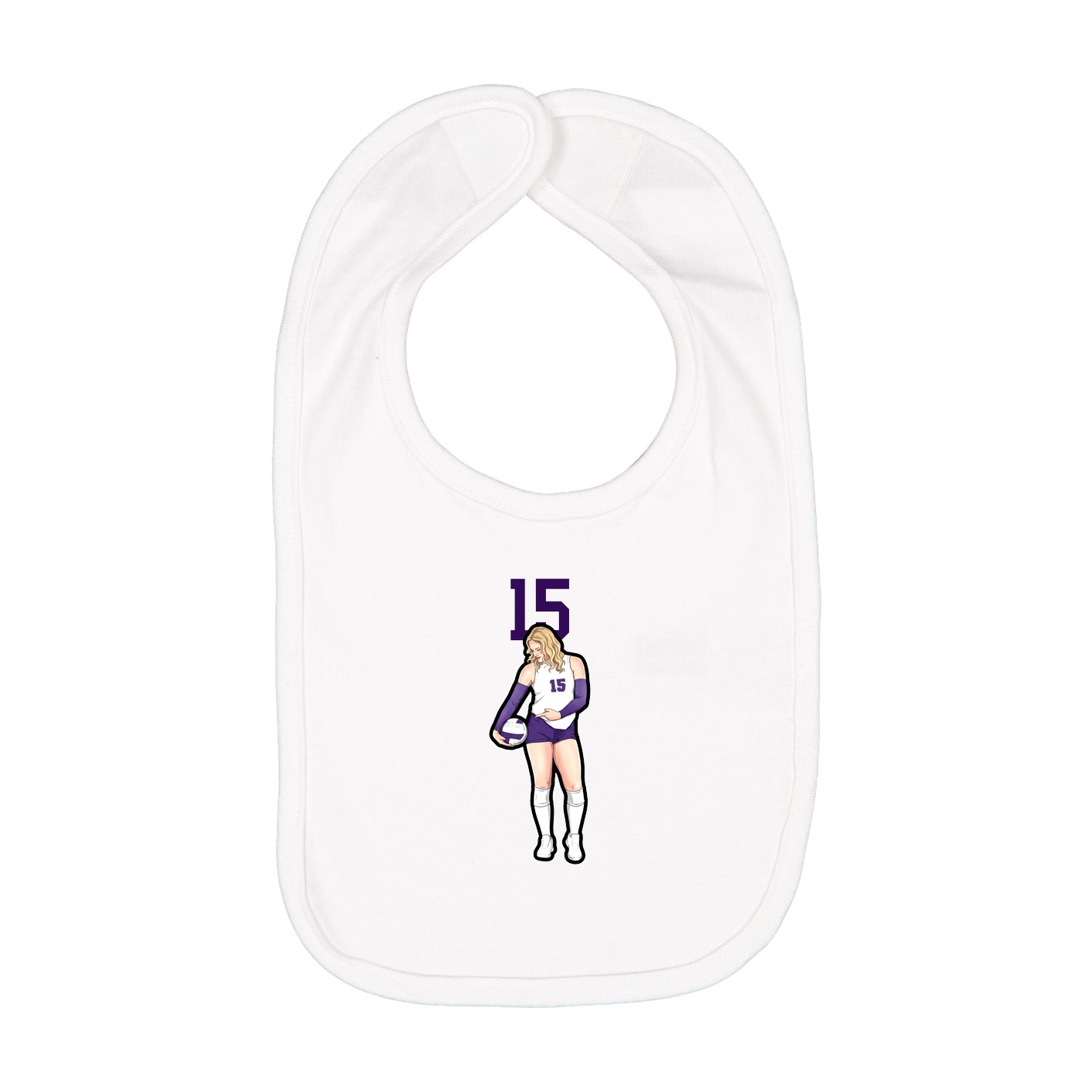 Infant Bib — Number Top in White