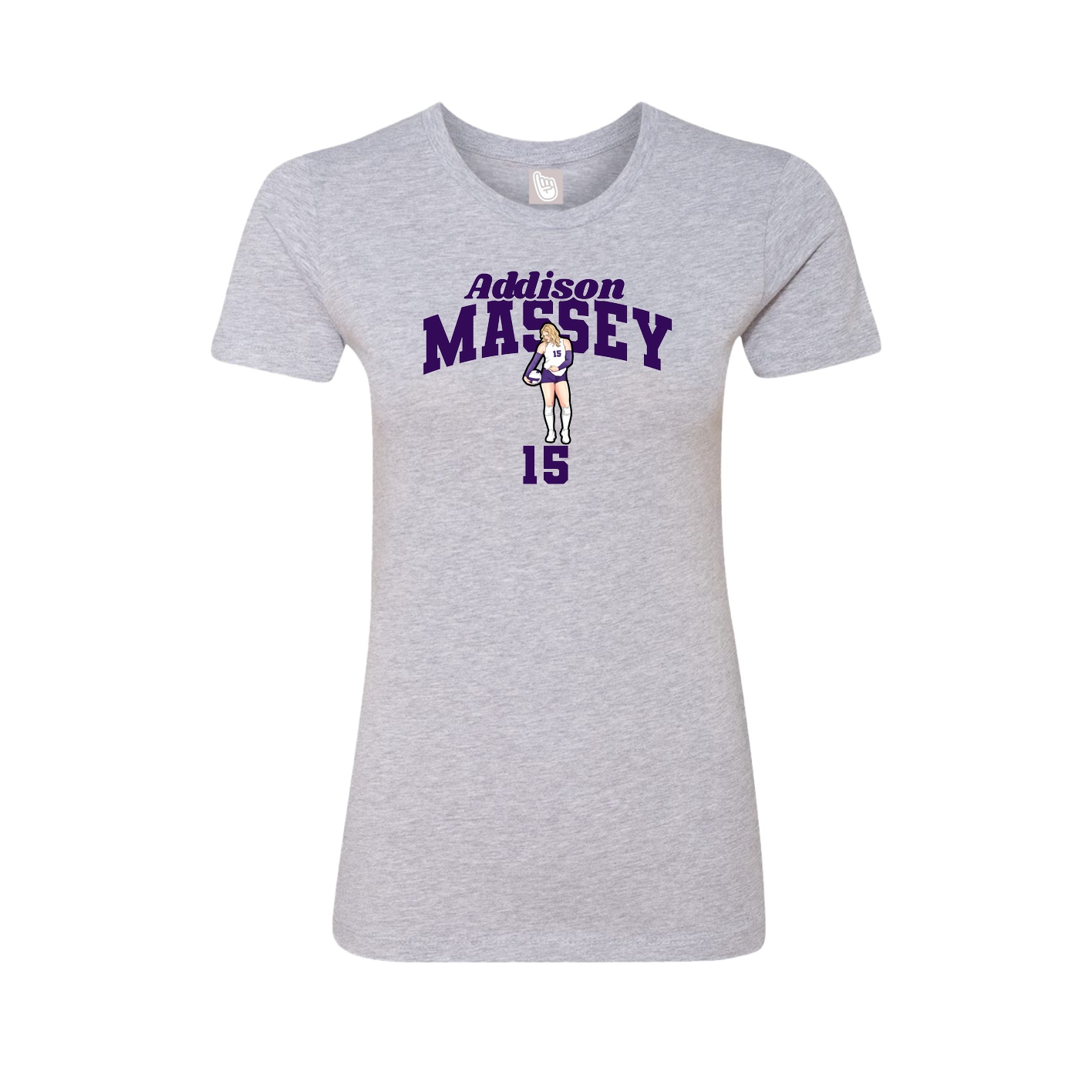 Fitted Women's Tee — Signature Arch in Grey