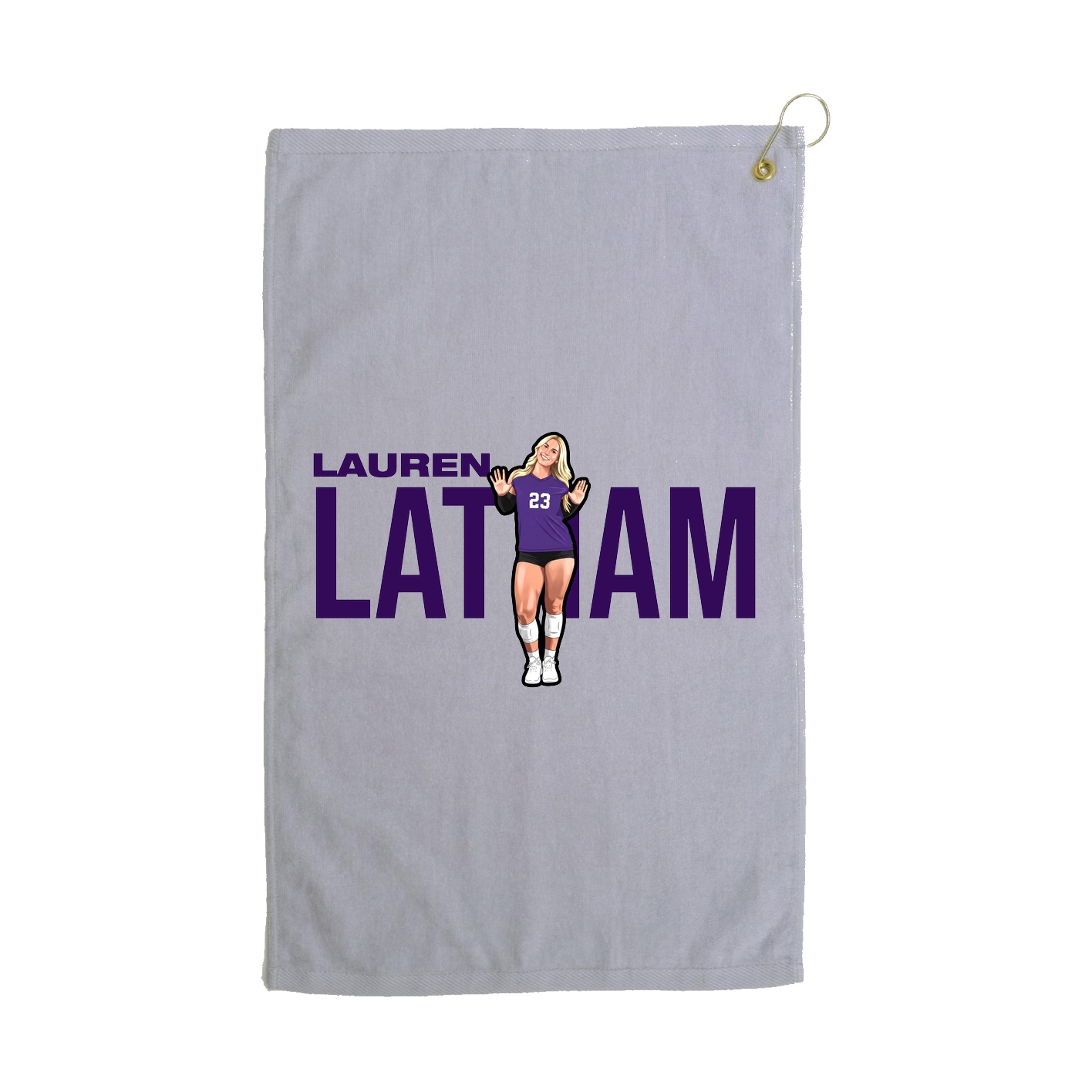 Golf Towel — Player Name in Grey