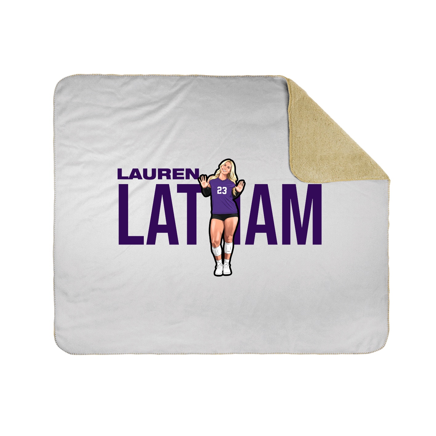 Throw Blanket — Player Name in White