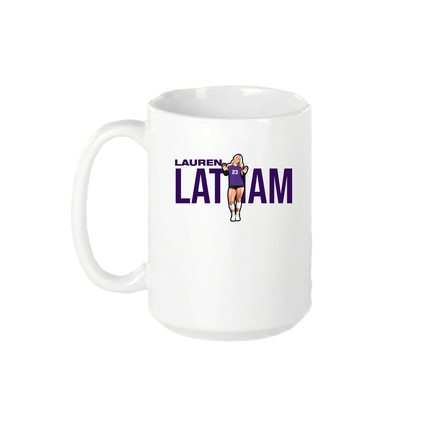 15oz Coffee Mug — Player Name in White