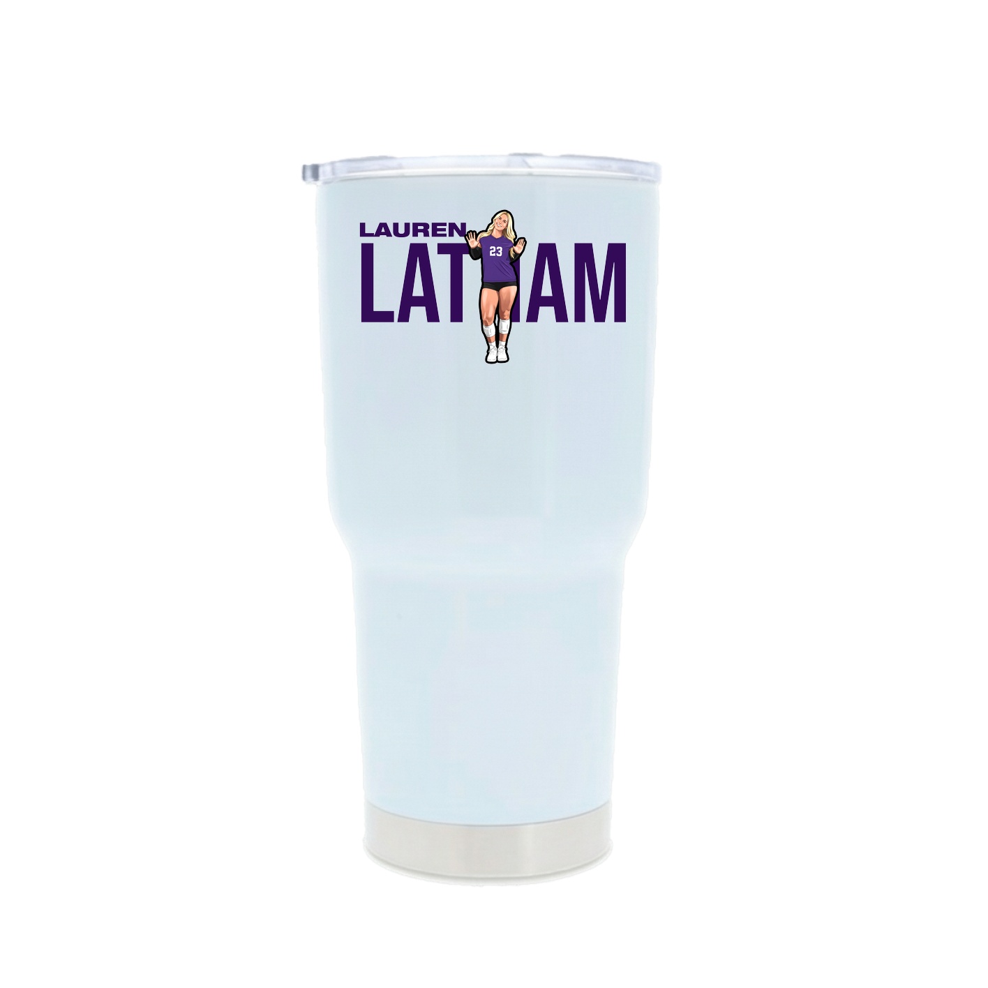 30oz Stainless Steel Tumbler — Player Name in White