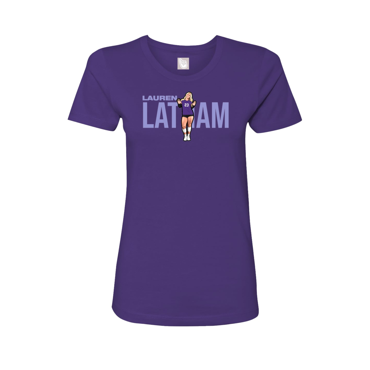 Fitted Women's Tee — Player Name in Purple